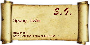 Spang Iván névjegykártya