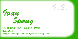 ivan spang business card